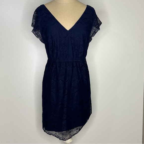 Fossil Penny Lace Cap Sleeve Dress Navy - Picture 2 of 15